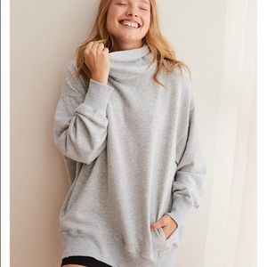 Aerie oversized grey turtleneck sweatshirt